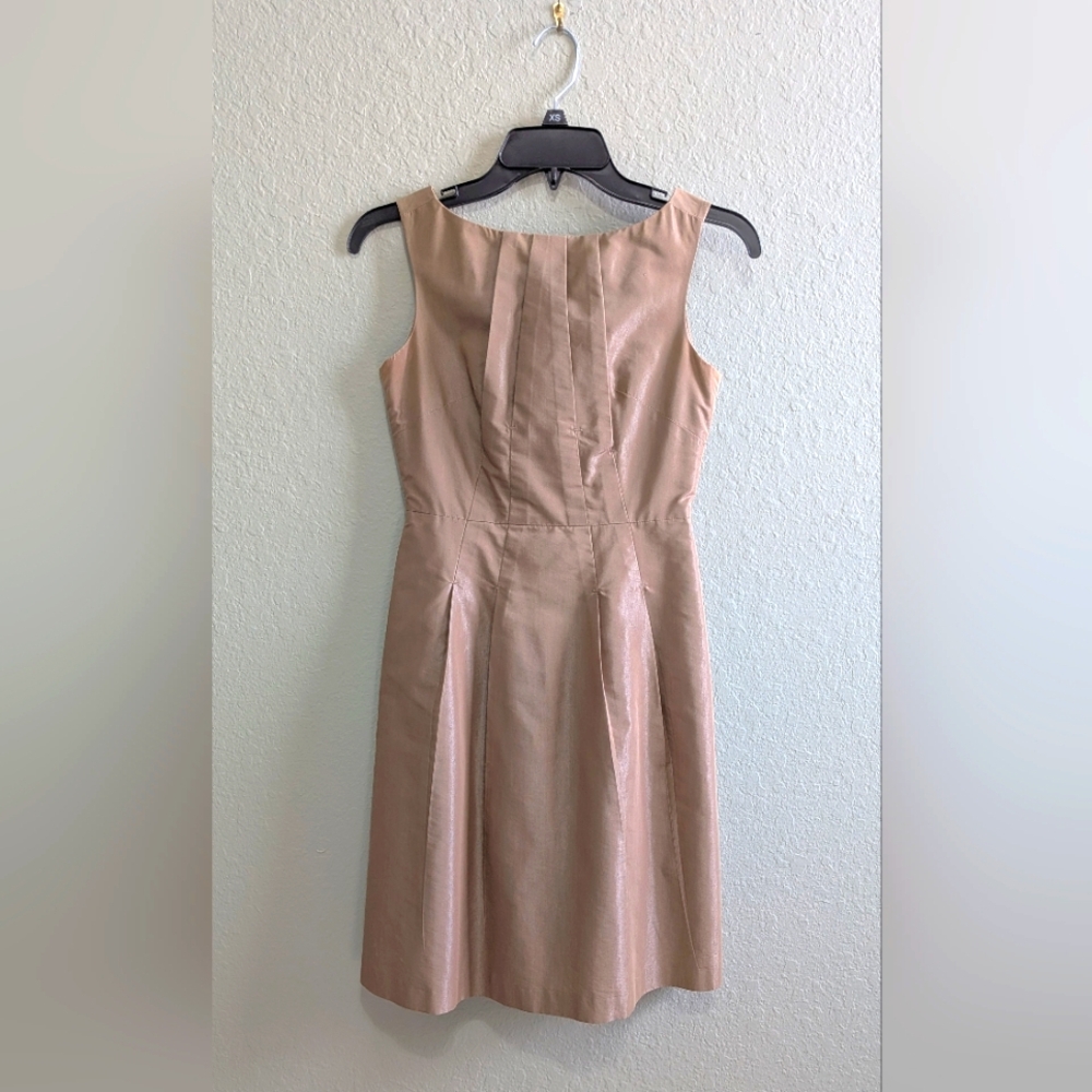 Banana Republic Pleated Sheath Dress Square Neck Midi